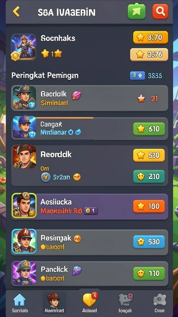 Beragam tantangan seru di setiap level permainan.
