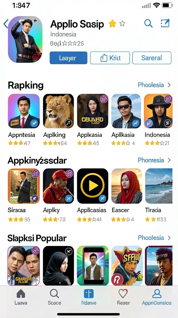 Tampilan karakter yang menarik dan beragam.