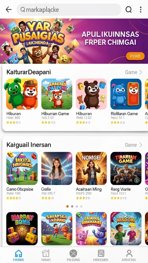 Berbagai pilihan permainan untuk semua selera.